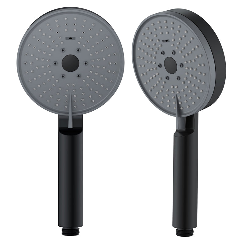 Matte Black Handheld Shower Head Modern 3-Jet Round Wall-Mount Handheld Shower Head Clearhalo 'Bathroom Remodel & Bathroom Fixtures' 'Home Improvement' 'home_improvement' 'home_improvement_shower_heads' 'Shower Heads' 'shower_heads' 'Showers & Bathtubs Plumbing' 'Showers & Bathtubs' 6439148