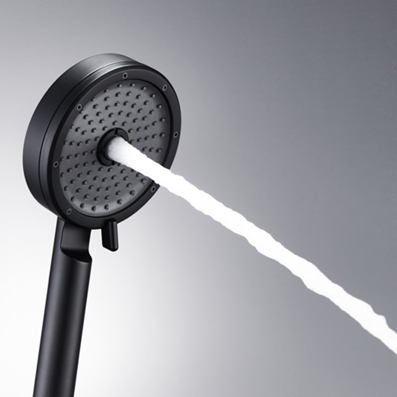 Matte Black Handheld Shower Head Modern 3-Jet Round Wall-Mount Handheld Shower Head Clearhalo 'Bathroom Remodel & Bathroom Fixtures' 'Home Improvement' 'home_improvement' 'home_improvement_shower_heads' 'Shower Heads' 'shower_heads' 'Showers & Bathtubs Plumbing' 'Showers & Bathtubs' 6439151