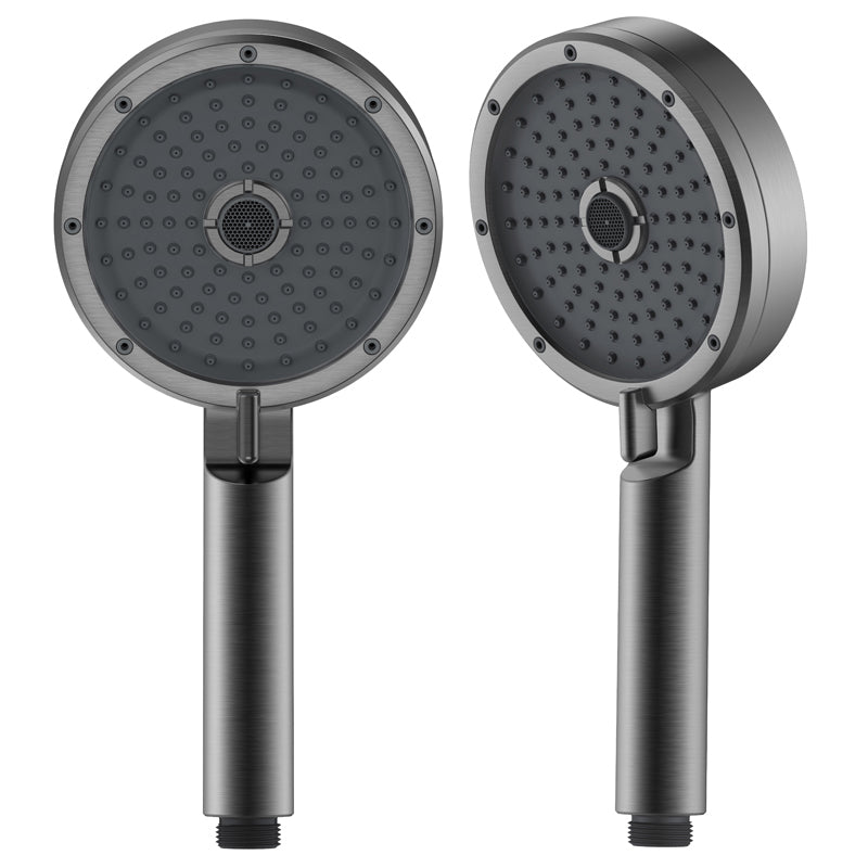 Matte Black Handheld Shower Head Modern 3-Jet Round Wall-Mount Handheld Shower Head Clearhalo 'Bathroom Remodel & Bathroom Fixtures' 'Home Improvement' 'home_improvement' 'home_improvement_shower_heads' 'Shower Heads' 'shower_heads' 'Showers & Bathtubs Plumbing' 'Showers & Bathtubs' 6439157