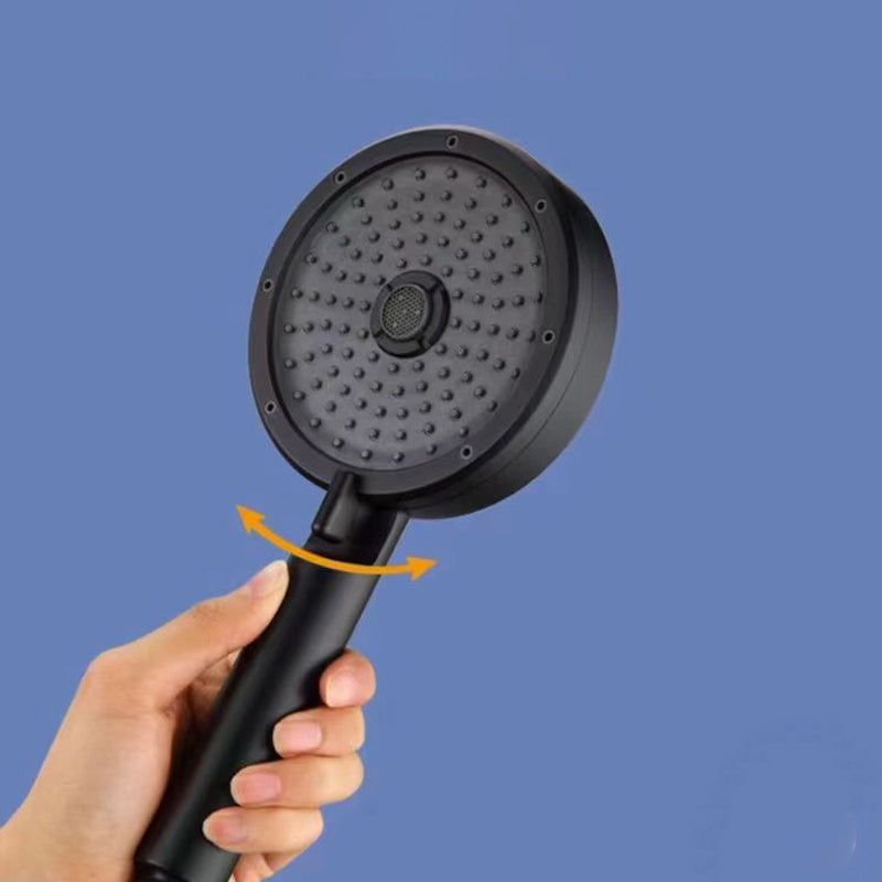 Matte Black Handheld Shower Head Modern 3-Jet Round Wall-Mount Handheld Shower Head Clearhalo 'Bathroom Remodel & Bathroom Fixtures' 'Home Improvement' 'home_improvement' 'home_improvement_shower_heads' 'Shower Heads' 'shower_heads' 'Showers & Bathtubs Plumbing' 'Showers & Bathtubs' 6439163