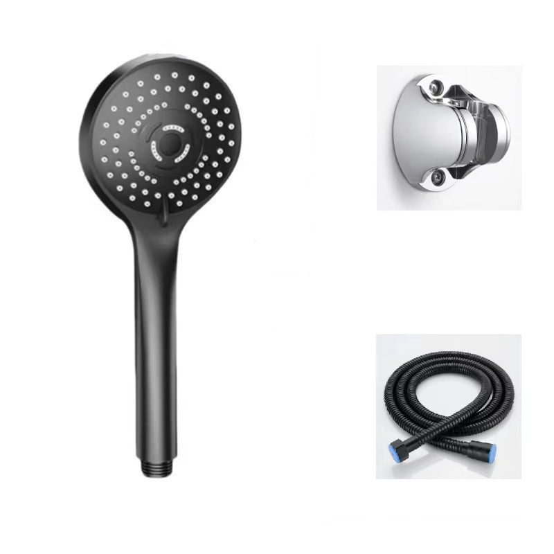 Plastic Handheld Shower Head Bathroom Shower Head with Adjustable Water Flow Black Shower Heads & Hose & Wall pedestal Clearhalo 'Bathroom Remodel & Bathroom Fixtures' 'Home Improvement' 'home_improvement' 'home_improvement_shower_heads' 'Shower Heads' 'shower_heads' 'Showers & Bathtubs Plumbing' 'Showers & Bathtubs' 6439185