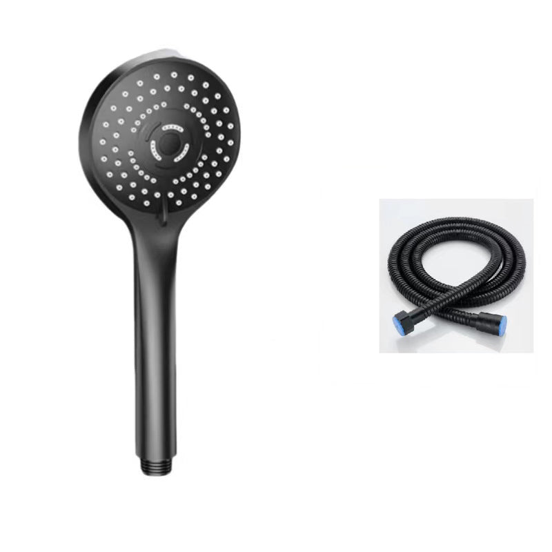 Plastic Handheld Shower Head Bathroom Shower Head with Adjustable Water Flow Black Shower Head with Hose Clearhalo 'Bathroom Remodel & Bathroom Fixtures' 'Home Improvement' 'home_improvement' 'home_improvement_shower_heads' 'Shower Heads' 'shower_heads' 'Showers & Bathtubs Plumbing' 'Showers & Bathtubs' 6439189