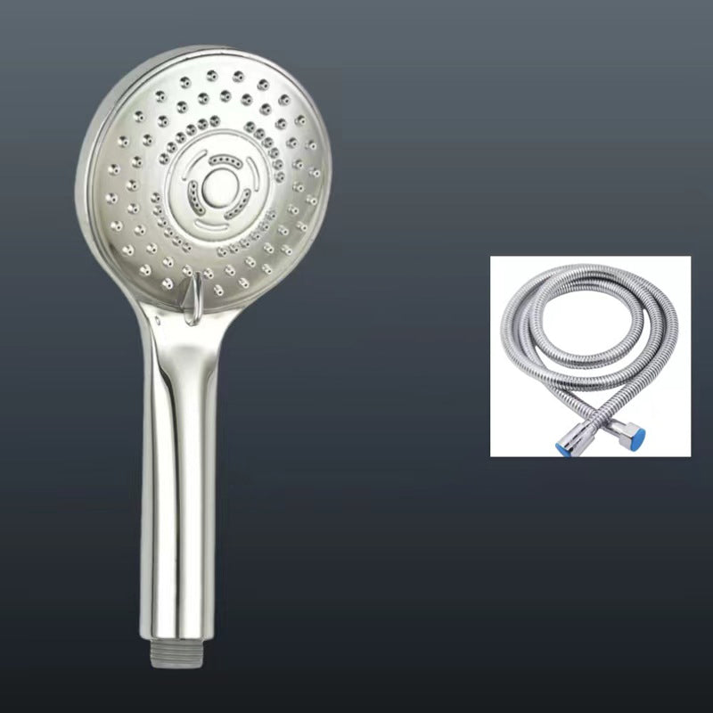 Plastic Handheld Shower Head Bathroom Shower Head with Adjustable Water Flow Silver Shower Head with Hose Clearhalo 'Bathroom Remodel & Bathroom Fixtures' 'Home Improvement' 'home_improvement' 'home_improvement_shower_heads' 'Shower Heads' 'shower_heads' 'Showers & Bathtubs Plumbing' 'Showers & Bathtubs' 6439191