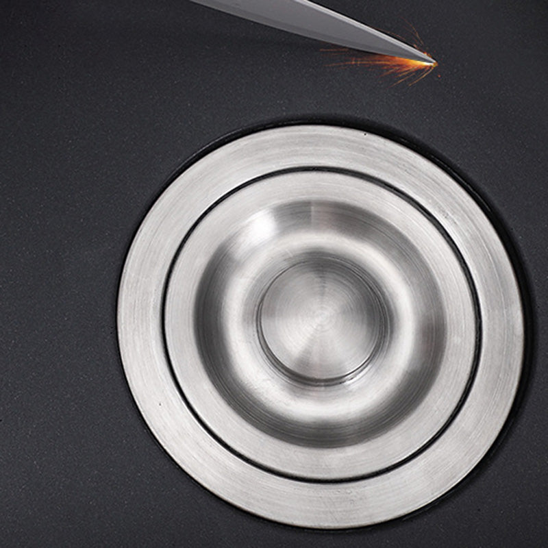 Black Round Kitchen Sink Contemporary Drop-In 1 Holes Single Bowl Sink Clearhalo 'Home Improvement' 'home_improvement' 'home_improvement_kitchen_sinks' 'Kitchen Remodel & Kitchen Fixtures' 'Kitchen Sinks & Faucet Components' 'Kitchen Sinks' 'kitchen_sinks' 6439239