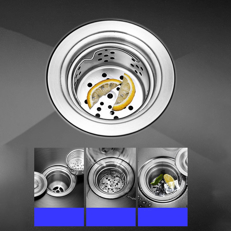 Single Bowl Black Kitchen Sink with Drain Assembly Drop-In Contemporary Sink Clearhalo 'Home Improvement' 'home_improvement' 'home_improvement_kitchen_sinks' 'Kitchen Remodel & Kitchen Fixtures' 'Kitchen Sinks & Faucet Components' 'Kitchen Sinks' 'kitchen_sinks' 6439264