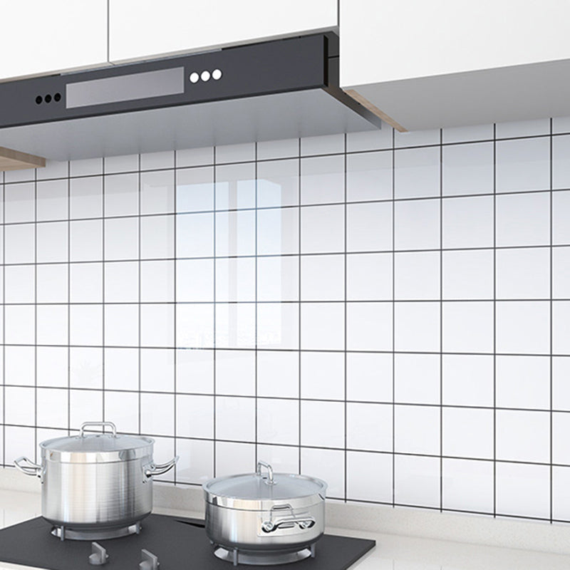 Modern 3D Peel & Stick Field Tile Rectangular Peel and Stick Tiles White-Black 50-Piece Set Clearhalo 'Flooring 'Home Improvement' 'home_improvement' 'home_improvement_peel_stick_blacksplash' 'Peel & Stick Backsplash Tile' 'peel_stick_blacksplash' 'Walls & Ceilings' Walls and Ceiling' 6439292