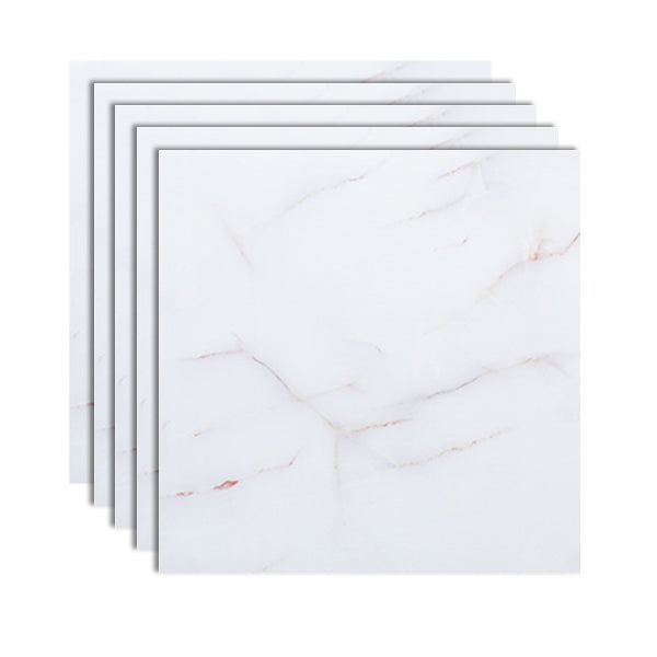 Peel and Stick Vinyl Flooring 23.6"x23.6" x2mm Marble Look PVC Flooring White Clearhalo 'Flooring 'Home Improvement' 'home_improvement' 'home_improvement_vinyl_flooring' 'Vinyl Flooring' 'vinyl_flooring' Walls and Ceiling' 6447050