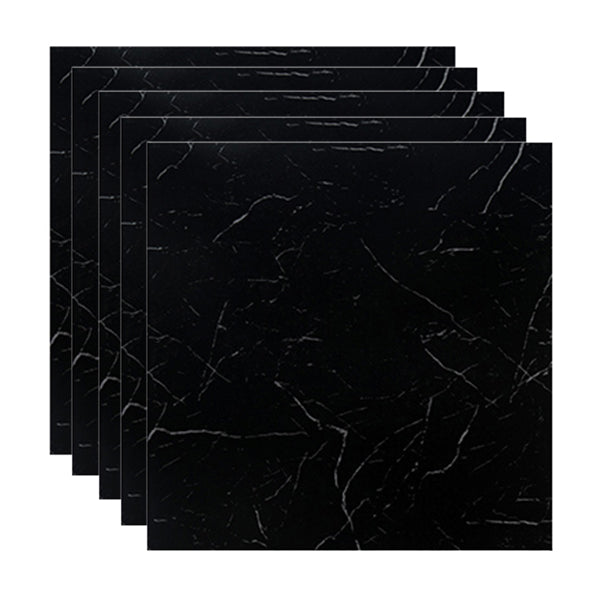 Peel and Stick Vinyl Flooring 23.6"x23.6" x2mm Marble Look PVC Flooring Black Clearhalo 'Flooring 'Home Improvement' 'home_improvement' 'home_improvement_vinyl_flooring' 'Vinyl Flooring' 'vinyl_flooring' Walls and Ceiling' 6447056