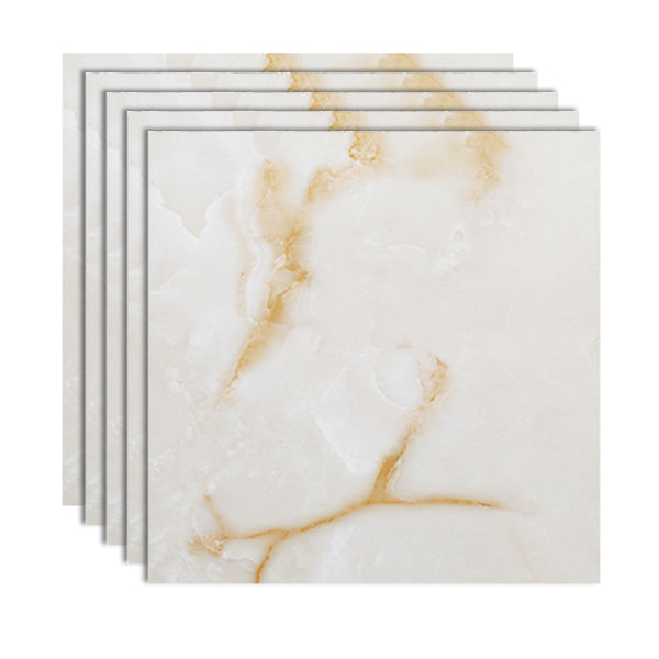 Peel and Stick Vinyl Flooring 23.6"x23.6" x2mm Marble Look PVC Flooring Yellow Clearhalo 'Flooring 'Home Improvement' 'home_improvement' 'home_improvement_vinyl_flooring' 'Vinyl Flooring' 'vinyl_flooring' Walls and Ceiling' 6447060