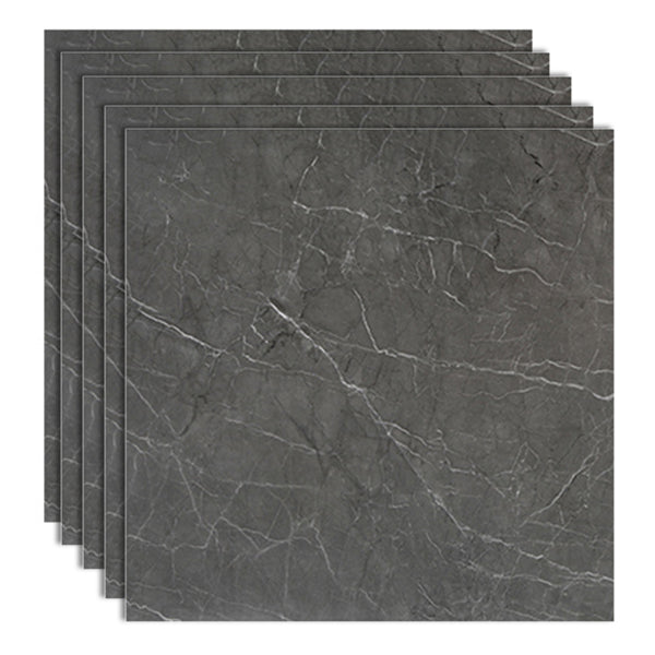 Peel and Stick Vinyl Flooring 23.6"x23.6" x2mm Marble Look PVC Flooring Black-Gray Clearhalo 'Flooring 'Home Improvement' 'home_improvement' 'home_improvement_vinyl_flooring' 'Vinyl Flooring' 'vinyl_flooring' Walls and Ceiling' 6447070