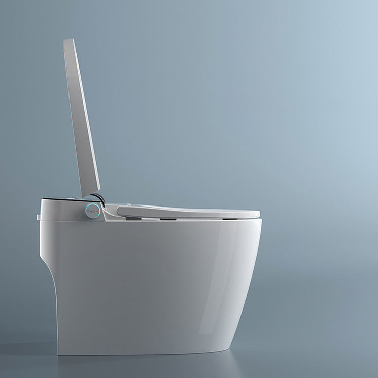 Contemporary One Piece Toilet Concealed Tank Toilet Bowl for Washroom Foot Touch Flush (Standard Configuration) 16" Clearhalo 'Bathroom Remodel & Bathroom Fixtures' 'Home Improvement' 'home_improvement' 'home_improvement_toilets' 'Toilets & Bidets' 'Toilets' 6455881