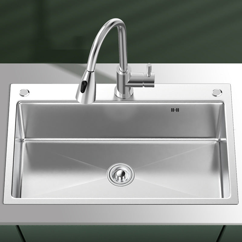 Stainless Steel Kitchen Sink Modern Kitchen Sink with Drain Assembly Clearhalo 'Home Improvement' 'home_improvement' 'home_improvement_kitchen_sinks' 'Kitchen Remodel & Kitchen Fixtures' 'Kitchen Sinks & Faucet Components' 'Kitchen Sinks' 'kitchen_sinks' 6455913