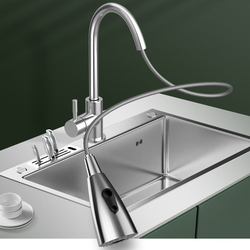 Stainless Steel Kitchen Sink Modern Kitchen Sink with Drain Assembly Clearhalo 'Home Improvement' 'home_improvement' 'home_improvement_kitchen_sinks' 'Kitchen Remodel & Kitchen Fixtures' 'Kitchen Sinks & Faucet Components' 'Kitchen Sinks' 'kitchen_sinks' 6455917