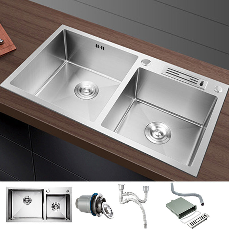 Stainless Steel Kitchen Sink Modern Kitchen Sink with Drain Assembly 31"L x 17"W x 8"H Sink Only None Clearhalo 'Home Improvement' 'home_improvement' 'home_improvement_kitchen_sinks' 'Kitchen Remodel & Kitchen Fixtures' 'Kitchen Sinks & Faucet Components' 'Kitchen Sinks' 'kitchen_sinks' 6455918