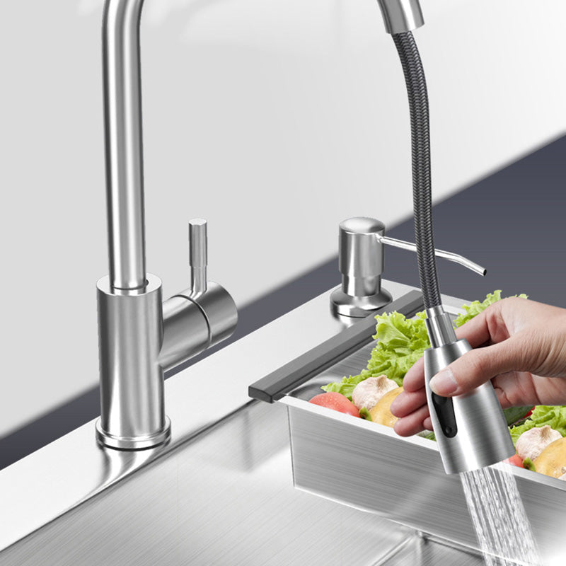 Stainless Steel Kitchen Sink Modern Kitchen Sink with Drain Assembly Clearhalo 'Home Improvement' 'home_improvement' 'home_improvement_kitchen_sinks' 'Kitchen Remodel & Kitchen Fixtures' 'Kitchen Sinks & Faucet Components' 'Kitchen Sinks' 'kitchen_sinks' 6455928