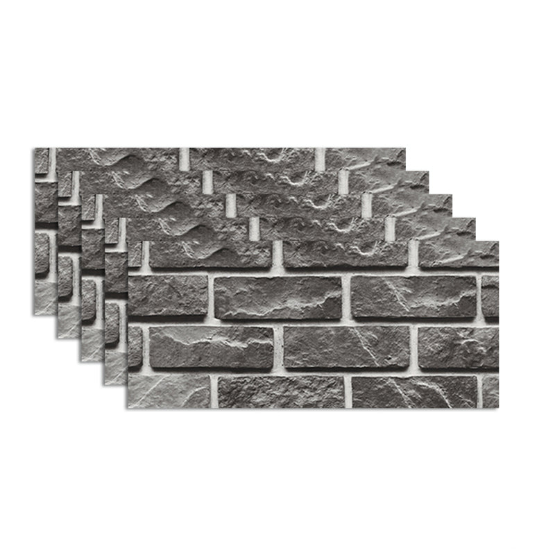 3D Artificial Brick Paneling Waterproof Peel and Stick Living Room Wall Panel (5-Pack) Black Clearhalo 'Flooring 'Home Improvement' 'home_improvement' 'home_improvement_wall_paneling' 'Wall Paneling' 'wall_paneling' 'Walls & Ceilings' Walls and Ceiling' 6456026