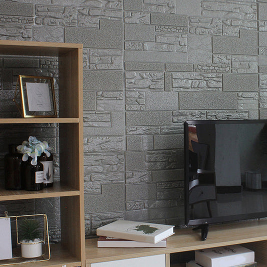 Modern Wall Tile PVC 3D Embossed Peel and Press Waterproof Indoor Wall Panel Clearhalo 'Flooring 'Home Improvement' 'home_improvement' 'home_improvement_wall_paneling' 'Wall Paneling' 'wall_paneling' 'Walls & Ceilings' Walls and Ceiling' 6456064