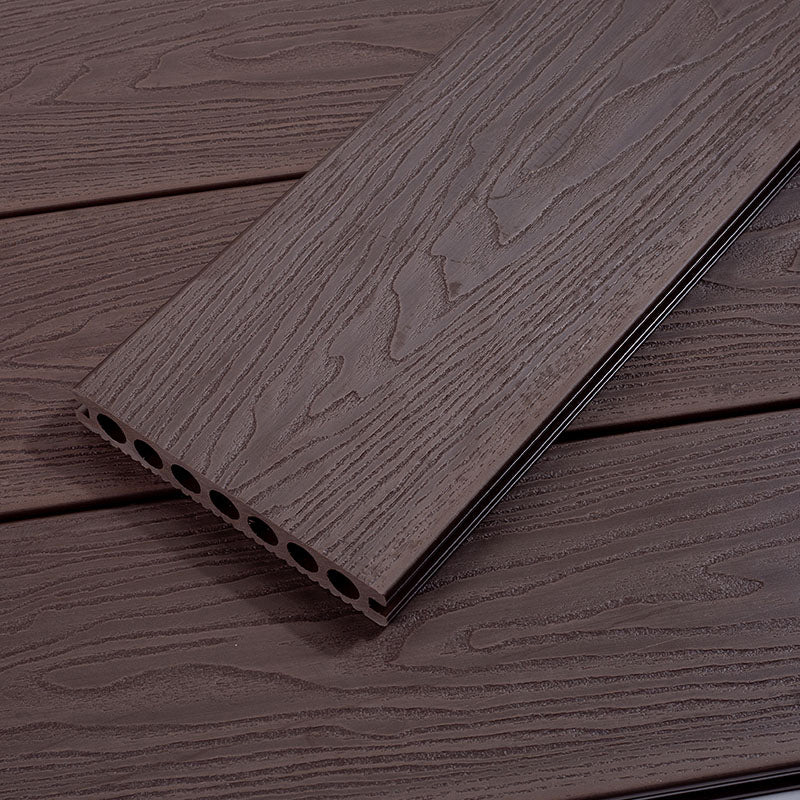 Modern Plastic Wood Laminate Scratch Resistant Laminate Plank Flooring for Outdoors Chocolate Relief Clearhalo 'Flooring 'Home Improvement' 'home_improvement' 'home_improvement_laminate_flooring' 'Laminate Flooring' 'laminate_flooring' Walls and Ceiling' 6456193