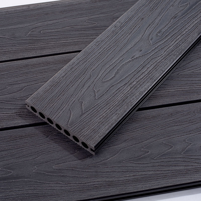 Modern Plastic Wood Laminate Scratch Resistant Laminate Plank Flooring for Outdoors Black/Gray Relief Clearhalo 'Flooring 'Home Improvement' 'home_improvement' 'home_improvement_laminate_flooring' 'Laminate Flooring' 'laminate_flooring' Walls and Ceiling' 6456200