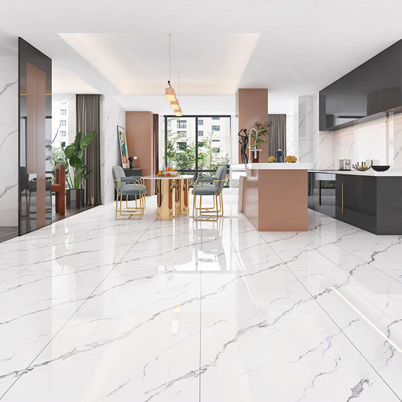 Rectangle Floor Tile Texture Pattern Straight Edge Glazed Design Floor Tile Textured White 6 Pieces Clearhalo 'Floor Tiles & Wall Tiles' 'floor_tiles_wall_tiles' 'Flooring 'Home Improvement' 'home_improvement' 'home_improvement_floor_tiles_wall_tiles' Walls and Ceiling' 6456292