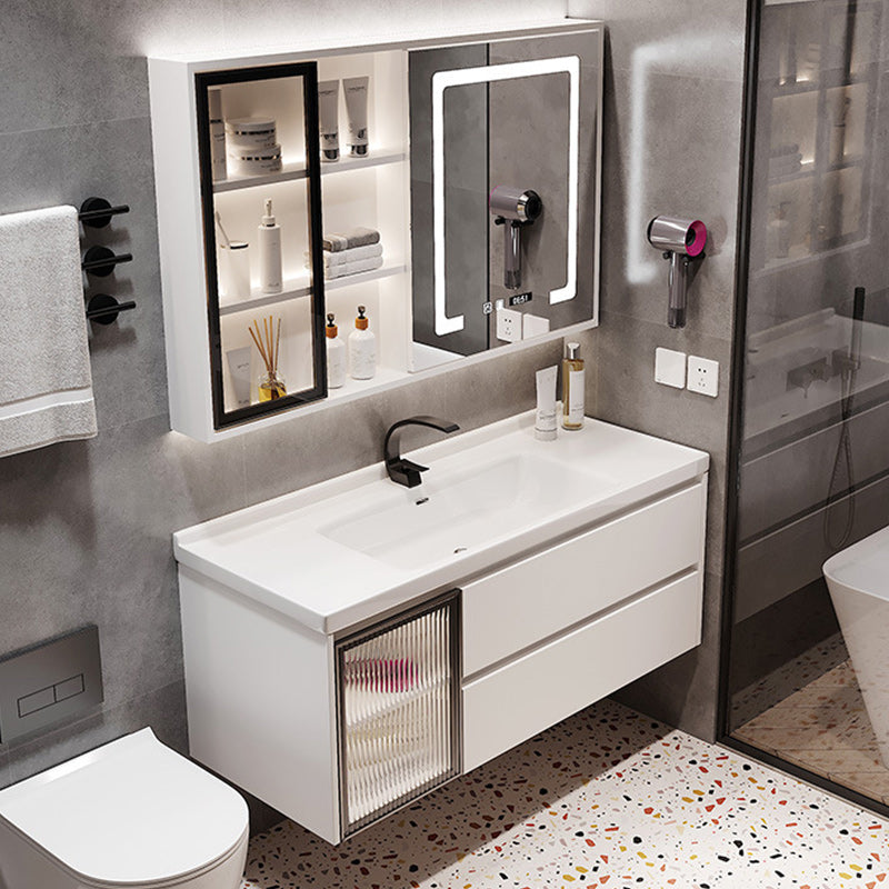 Modern Sink Vanity Bathroom Color Block Wall Mount Vanity Cabinet Clearhalo 'Bathroom Remodel & Bathroom Fixtures' 'Bathroom Vanities' 'bathroom_vanities' 'Home Improvement' 'home_improvement' 'home_improvement_bathroom_vanities' 6456363