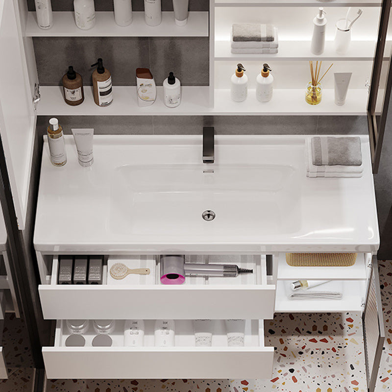 Modern Sink Vanity Bathroom Color Block Wall Mount Vanity Cabinet Clearhalo 'Bathroom Remodel & Bathroom Fixtures' 'Bathroom Vanities' 'bathroom_vanities' 'Home Improvement' 'home_improvement' 'home_improvement_bathroom_vanities' 6456366