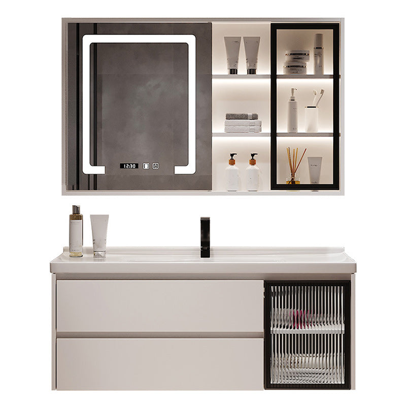 Modern Sink Vanity Bathroom Color Block Wall Mount Vanity Cabinet Clearhalo 'Bathroom Remodel & Bathroom Fixtures' 'Bathroom Vanities' 'bathroom_vanities' 'Home Improvement' 'home_improvement' 'home_improvement_bathroom_vanities' 6456370