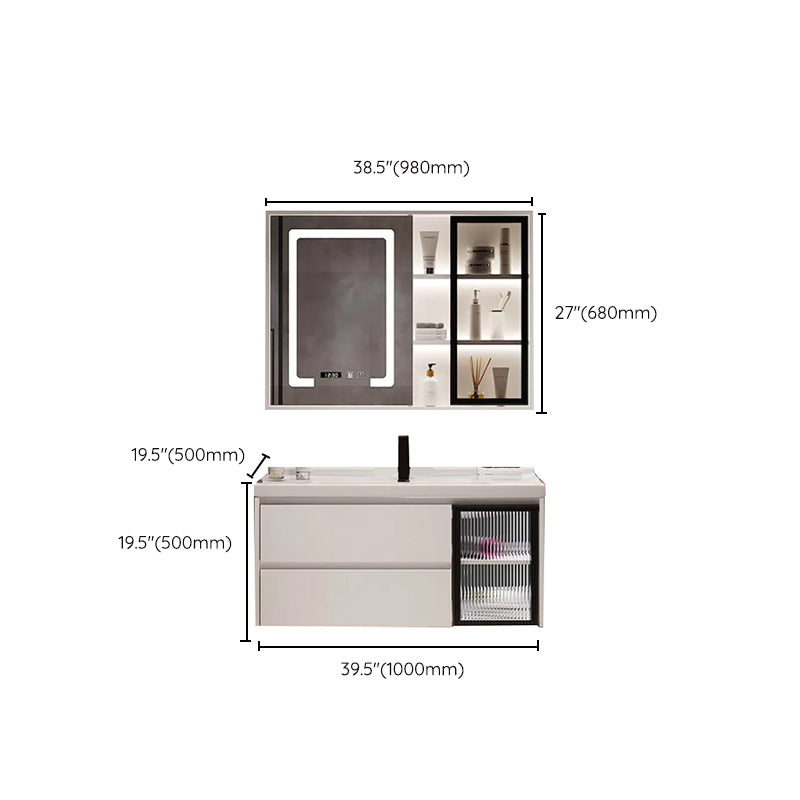 Modern Sink Vanity Bathroom Color Block Wall Mount Vanity Cabinet Clearhalo 'Bathroom Remodel & Bathroom Fixtures' 'Bathroom Vanities' 'bathroom_vanities' 'Home Improvement' 'home_improvement' 'home_improvement_bathroom_vanities' 6456382