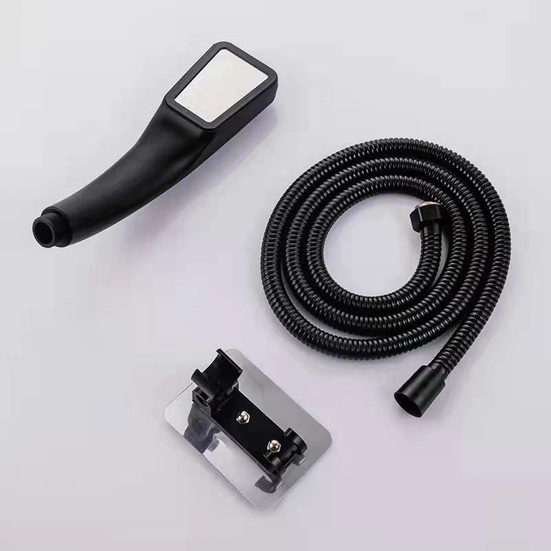 Plastic Wall-mounted Shower Head Modern Bathroom Handheld Shower Head Black Shower Heads & Hose & Wall pedestal Clearhalo 'Bathroom Remodel & Bathroom Fixtures' 'Home Improvement' 'home_improvement' 'home_improvement_shower_heads' 'Shower Heads' 'shower_heads' 'Showers & Bathtubs Plumbing' 'Showers & Bathtubs' 6456423