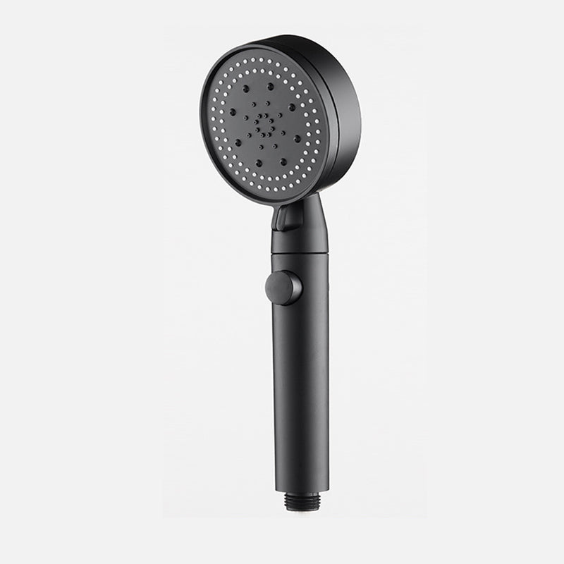 Plastic Handheld Shower Head Wall-mounted Shower Head with Adjustable Spray Pattern Round Black Clearhalo 'Bathroom Remodel & Bathroom Fixtures' 'Home Improvement' 'home_improvement' 'home_improvement_shower_heads' 'Shower Heads' 'shower_heads' 'Showers & Bathtubs Plumbing' 'Showers & Bathtubs' 6456440