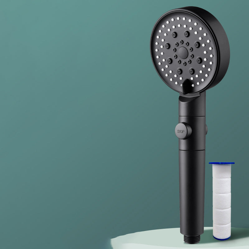 Plastic Wall-mounted Shower Head Modern Handheld Shower Head Black Clearhalo 'Bathroom Remodel & Bathroom Fixtures' 'Home Improvement' 'home_improvement' 'home_improvement_shower_heads' 'Shower Heads' 'shower_heads' 'Showers & Bathtubs Plumbing' 'Showers & Bathtubs' 6456463