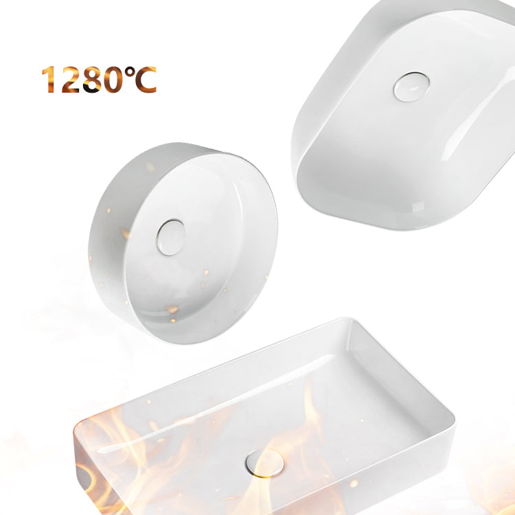 Modern Vessel Sink Round Porcelain Drain Assembly and Faucet Vessel Lavatory Sink Clearhalo 'Bathroom Remodel & Bathroom Fixtures' 'Bathroom Sinks & Faucet Components' 'Bathroom Sinks' 'bathroom_sink' 'Home Improvement' 'home_improvement' 'home_improvement_bathroom_sink' 6456516