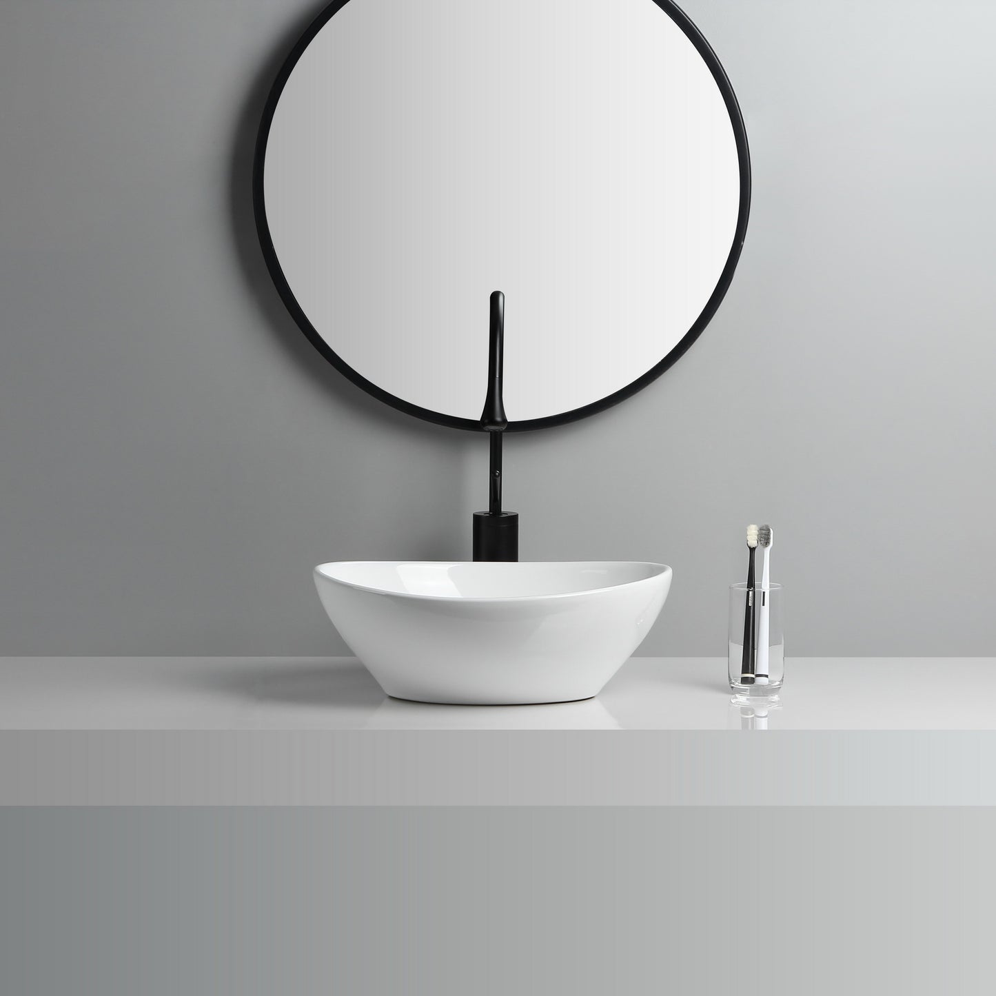 Modern Vessel Lavatory Sink Porcelain Oval with Faucet and Drain Assembly Vessel Sink Clearhalo 'Bathroom Remodel & Bathroom Fixtures' 'Bathroom Sinks & Faucet Components' 'Bathroom Sinks' 'bathroom_sink' 'Home Improvement' 'home_improvement' 'home_improvement_bathroom_sink' 6456530
