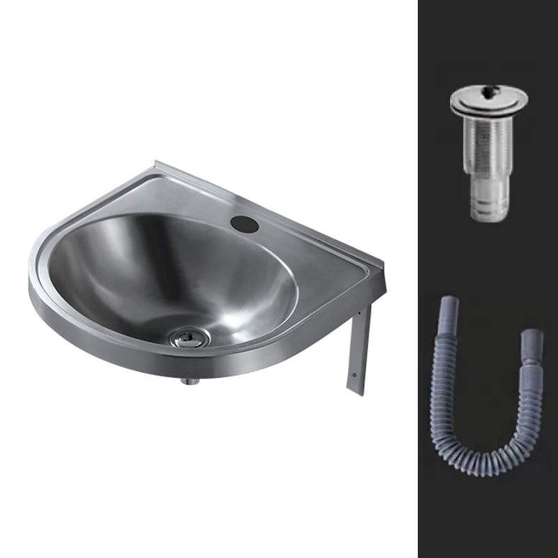 Modern Wall Mount Bathroom Sink Metal Wall Mount Bathroom Sink None Sink Clearhalo 'Bathroom Remodel & Bathroom Fixtures' 'Bathroom Sinks & Faucet Components' 'Bathroom Sinks' 'bathroom_sink' 'Home Improvement' 'home_improvement' 'home_improvement_bathroom_sink' 6456558