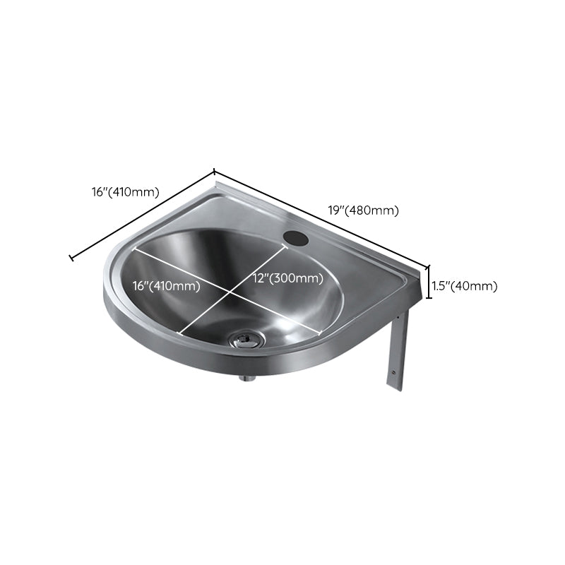 Modern Wall Mount Bathroom Sink Metal Wall Mount Bathroom Sink Clearhalo 'Bathroom Remodel & Bathroom Fixtures' 'Bathroom Sinks & Faucet Components' 'Bathroom Sinks' 'bathroom_sink' 'Home Improvement' 'home_improvement' 'home_improvement_bathroom_sink' 6456559