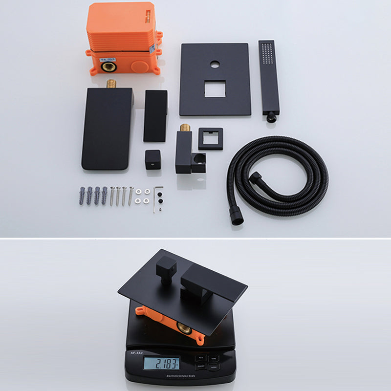 Contemporary Bathroom Faucet Wall Mounted Bathroom Faucet with Handheld Shower Clearhalo 'Bathroom Remodel & Bathroom Fixtures' 'Bathtub Faucets' 'bathtub_faucets' 'Home Improvement' 'home_improvement' 'home_improvement_bathtub_faucets' 6456583