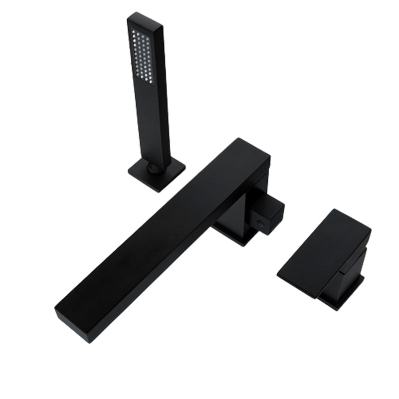 Contemporary Bath Faucet Trim Brass Low Arc Bath Faucet Trim Clearhalo 'Bathroom Remodel & Bathroom Fixtures' 'Bathtub Faucets' 'bathtub_faucets' 'Home Improvement' 'home_improvement' 'home_improvement_bathtub_faucets' 6456593