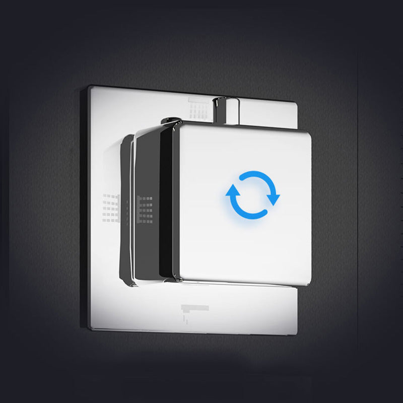 Contemporary Shower System Slide Bar Dual Shower Head Thermostatic Wall Mounted Shower Set Clearhalo 'Bathroom Remodel & Bathroom Fixtures' 'Home Improvement' 'home_improvement' 'home_improvement_shower_faucets' 'Shower Faucets & Systems' 'shower_faucets' 'Showers & Bathtubs Plumbing' 'Showers & Bathtubs' 6456648