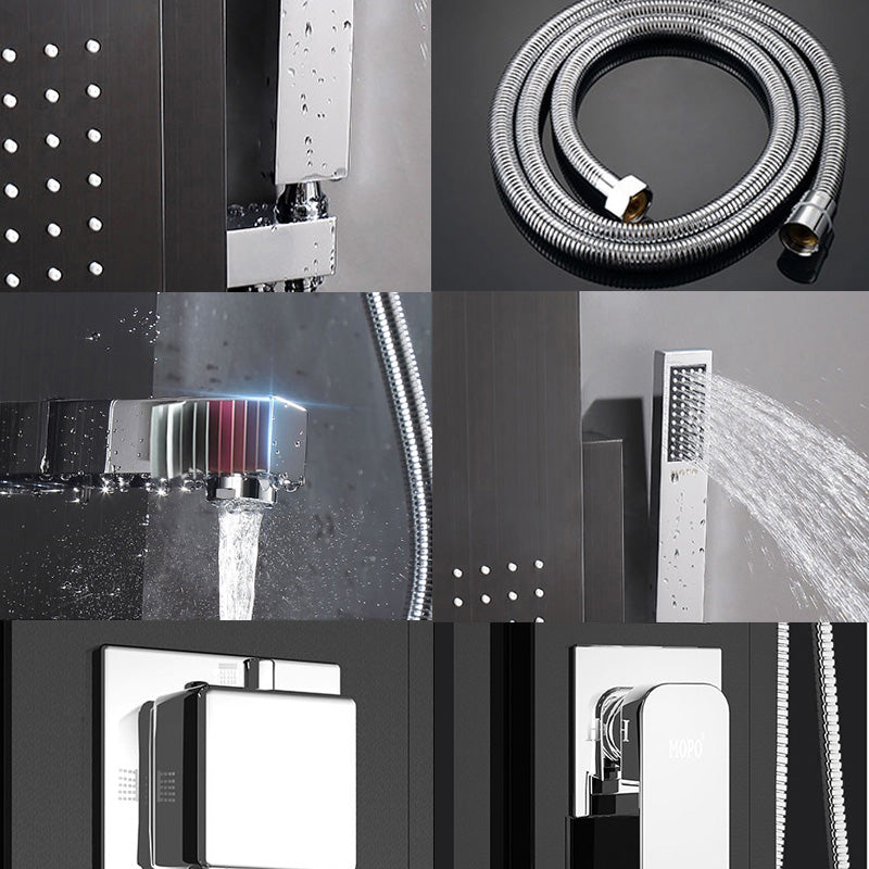 Contemporary Shower System Slide Bar Dual Shower Head Thermostatic Wall Mounted Shower Set Clearhalo 'Bathroom Remodel & Bathroom Fixtures' 'Home Improvement' 'home_improvement' 'home_improvement_shower_faucets' 'Shower Faucets & Systems' 'shower_faucets' 'Showers & Bathtubs Plumbing' 'Showers & Bathtubs' 6456651