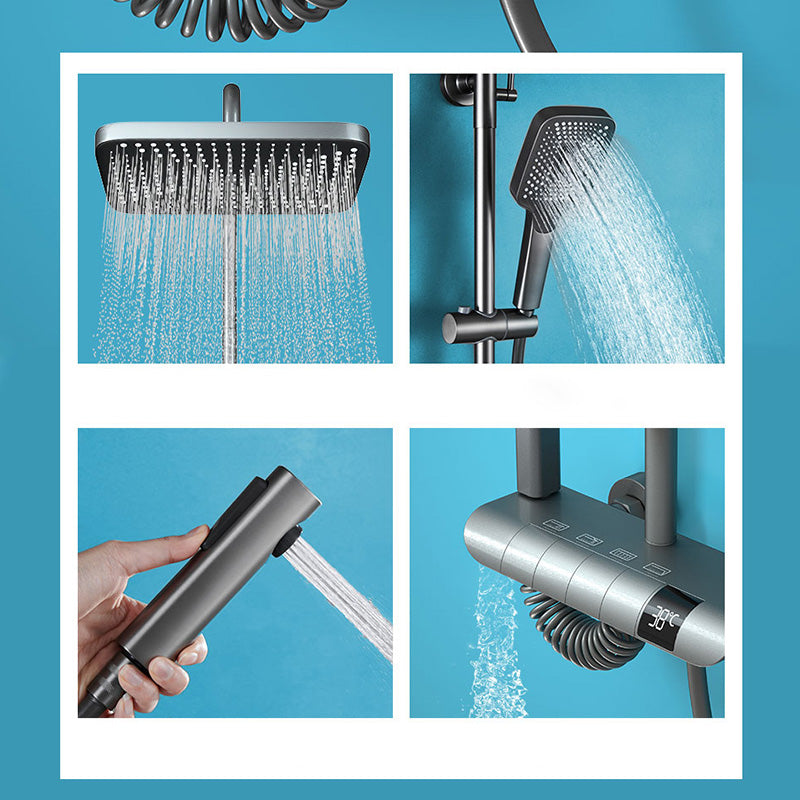 Modern Shower Set Handheld Shower Head Slide Bar Wall Mounted Shower System Clearhalo 'Bathroom Remodel & Bathroom Fixtures' 'Home Improvement' 'home_improvement' 'home_improvement_shower_faucets' 'Shower Faucets & Systems' 'shower_faucets' 'Showers & Bathtubs Plumbing' 'Showers & Bathtubs' 6456665