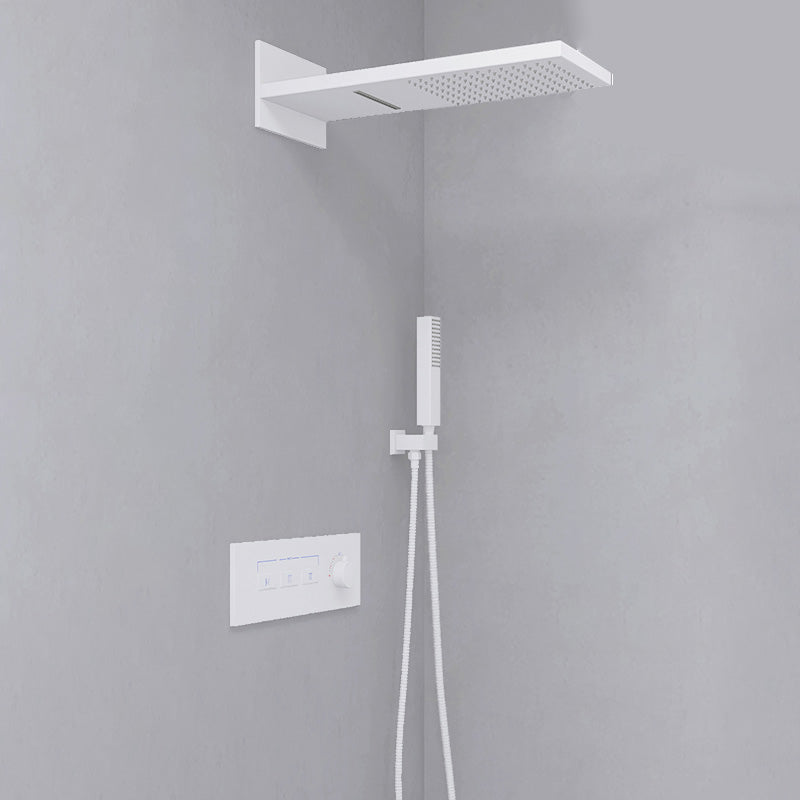 Modern Shower Set Handheld Shower Head Wall Mounted Shower System White No Faucet Clearhalo 'Bathroom Remodel & Bathroom Fixtures' 'Home Improvement' 'home_improvement' 'home_improvement_shower_faucets' 'Shower Faucets & Systems' 'shower_faucets' 'Showers & Bathtubs Plumbing' 'Showers & Bathtubs' 6456675
