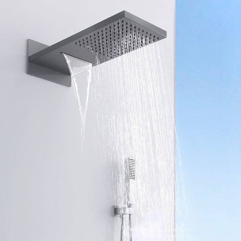 Modern Shower Set Handheld Shower Head Wall Mounted Shower System Clearhalo 'Bathroom Remodel & Bathroom Fixtures' 'Home Improvement' 'home_improvement' 'home_improvement_shower_faucets' 'Shower Faucets & Systems' 'shower_faucets' 'Showers & Bathtubs Plumbing' 'Showers & Bathtubs' 6456677