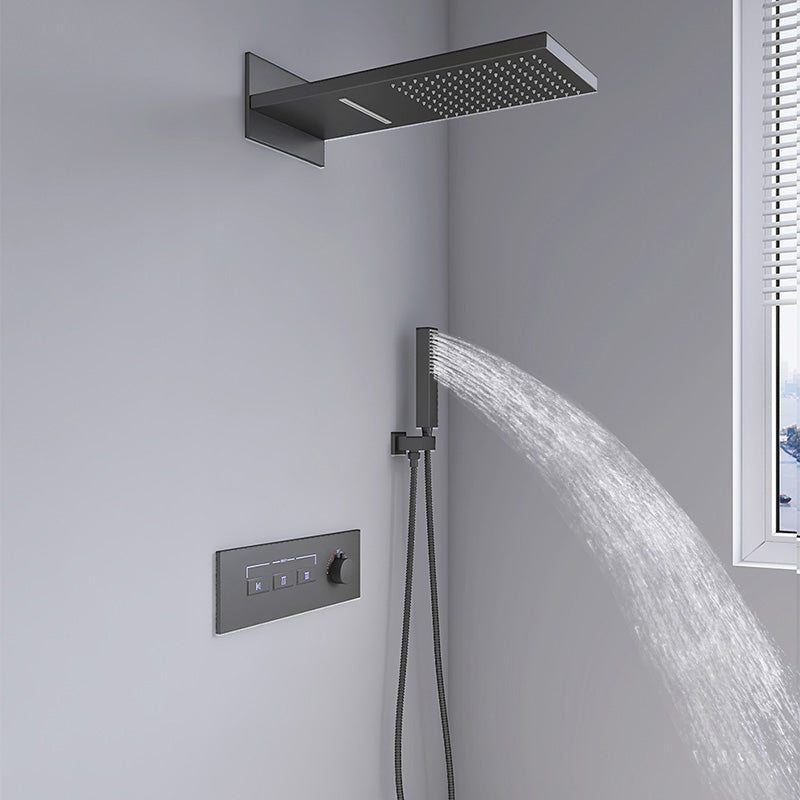 Modern Shower Set Handheld Shower Head Wall Mounted Shower System Clearhalo 'Bathroom Remodel & Bathroom Fixtures' 'Home Improvement' 'home_improvement' 'home_improvement_shower_faucets' 'Shower Faucets & Systems' 'shower_faucets' 'Showers & Bathtubs Plumbing' 'Showers & Bathtubs' 6456680