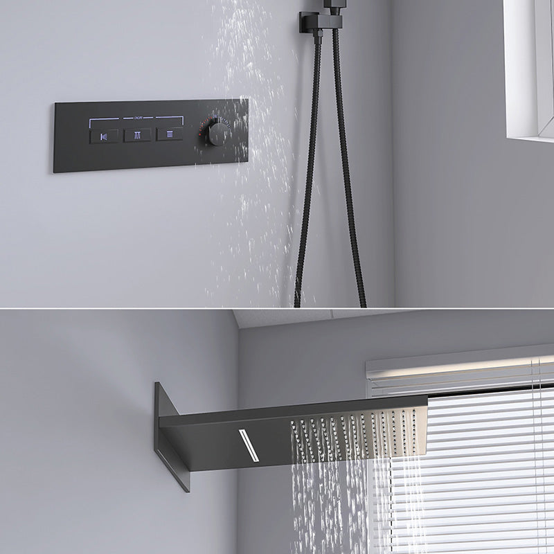 Modern Shower Set Handheld Shower Head Wall Mounted Shower System Clearhalo 'Bathroom Remodel & Bathroom Fixtures' 'Home Improvement' 'home_improvement' 'home_improvement_shower_faucets' 'Shower Faucets & Systems' 'shower_faucets' 'Showers & Bathtubs Plumbing' 'Showers & Bathtubs' 6456693