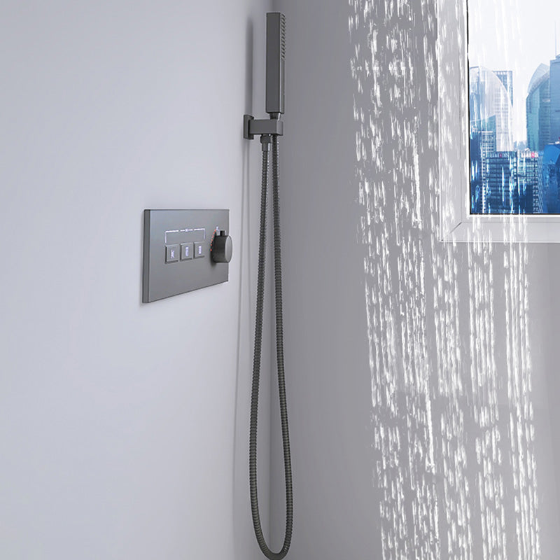 Modern Shower Set Handheld Shower Head Wall Mounted Shower System Clearhalo 'Bathroom Remodel & Bathroom Fixtures' 'Home Improvement' 'home_improvement' 'home_improvement_shower_faucets' 'Shower Faucets & Systems' 'shower_faucets' 'Showers & Bathtubs Plumbing' 'Showers & Bathtubs' 6456694