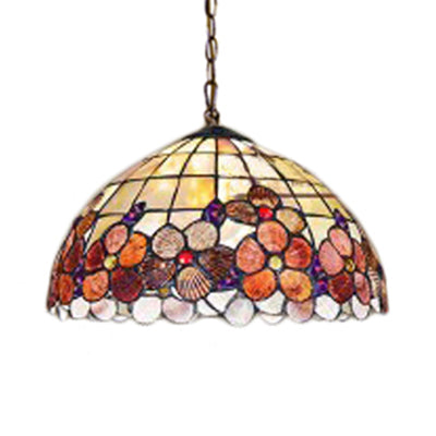 Bowl Hanging Lamp Victorian Handcrafted Art Glass 3 Heads 12"/14'/16" Wide Black Hanging Pendant Light with Adjustable Metal Chain Black 12" Clearhalo 'Ceiling Lights' 'Close To Ceiling Lights' 'Industrial' 'Middle Century Pendants' 'Pendant Lights' 'Pendants' 'Tiffany close to ceiling' 'Tiffany Pendants' 'Tiffany' Lighting' 64566