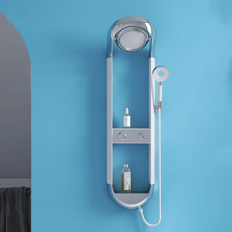 Modern Shower Set Dual Shower Head Slide Bar Thermostatic Wall Mounted Shower System Clearhalo 'Bathroom Remodel & Bathroom Fixtures' 'Home Improvement' 'home_improvement' 'home_improvement_shower_faucets' 'Shower Faucets & Systems' 'shower_faucets' 'Showers & Bathtubs Plumbing' 'Showers & Bathtubs' 6456701