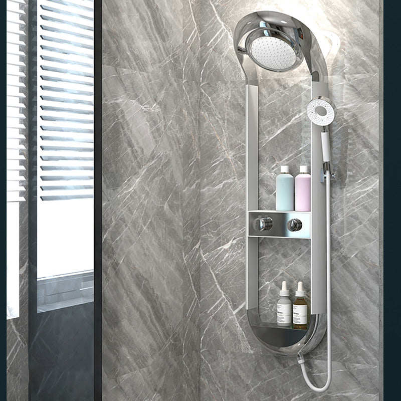 Modern Shower Set Dual Shower Head Slide Bar Thermostatic Wall Mounted Shower System Clearhalo 'Bathroom Remodel & Bathroom Fixtures' 'Home Improvement' 'home_improvement' 'home_improvement_shower_faucets' 'Shower Faucets & Systems' 'shower_faucets' 'Showers & Bathtubs Plumbing' 'Showers & Bathtubs' 6456714