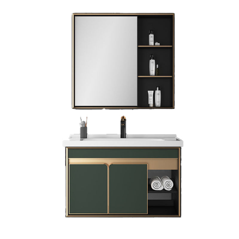 Bath Vanity Set Wall Mount Single Sink Blue Glam Metal Faucet Included Vanity Set Clearhalo 'Bathroom Remodel & Bathroom Fixtures' 'Bathroom Vanities' 'bathroom_vanities' 'Home Improvement' 'home_improvement' 'home_improvement_bathroom_vanities' 6456935