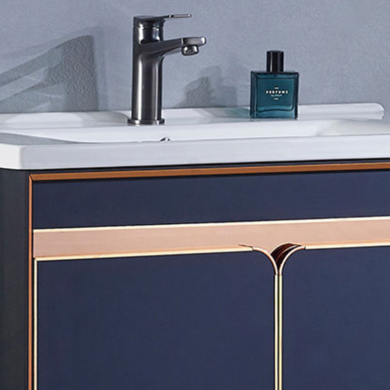 Bath Vanity Set Wall Mount Single Sink Blue Glam Metal Faucet Included Vanity Set Clearhalo 'Bathroom Remodel & Bathroom Fixtures' 'Bathroom Vanities' 'bathroom_vanities' 'Home Improvement' 'home_improvement' 'home_improvement_bathroom_vanities' 6456938